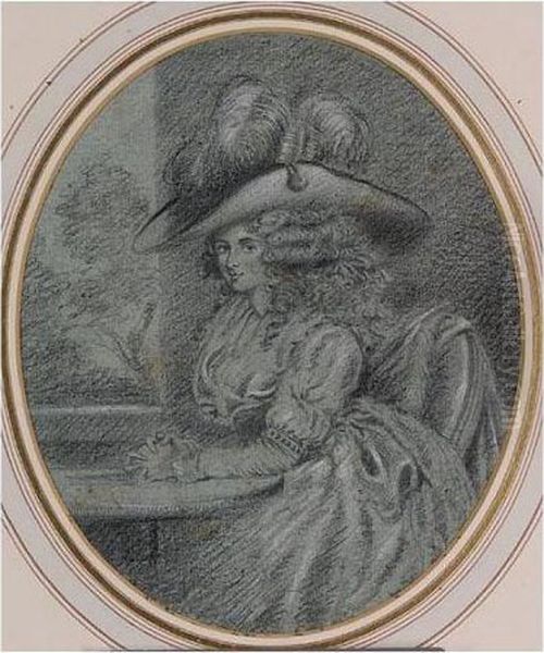 Portrait Of A Lady Seated A Table Oil Painting by John Raphael Smith