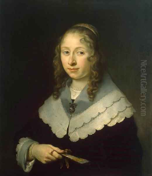 Portrait of a Woman Oil Painting by Govert Teunisz. Flinck