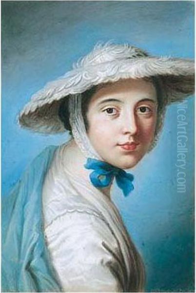 Portrait Of A Lady, A Member Of The Throckmorton Family - After William Hoare, R.a. Oil Painting by John Raphael Smith