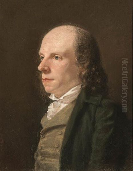 A Portrait Of John Flaxman, R.a. Oil Painting by John Raphael Smith