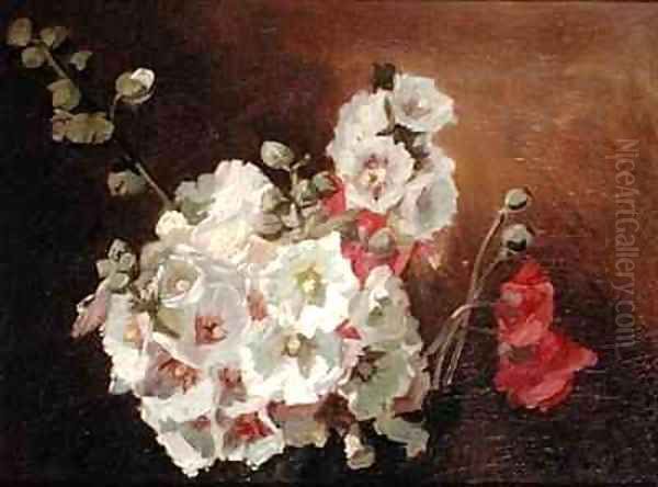 Flower Study Oil Painting by Ignace Henri Jean Fantin-Latour