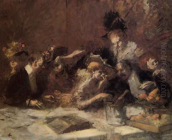 Cafe Maxim Paris Oil Painting by Jean-Louis Forain