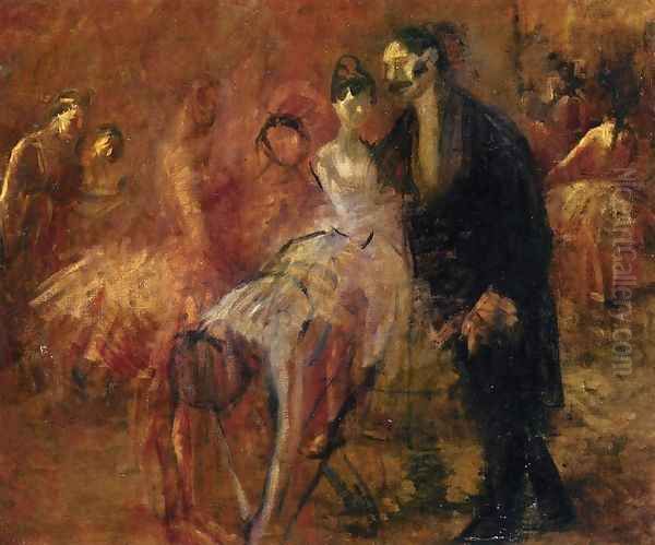 Behind The Scenes Oil Painting by Jean-Louis Forain