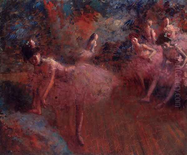 Dancers In Pink Oil Painting by Jean-Louis Forain