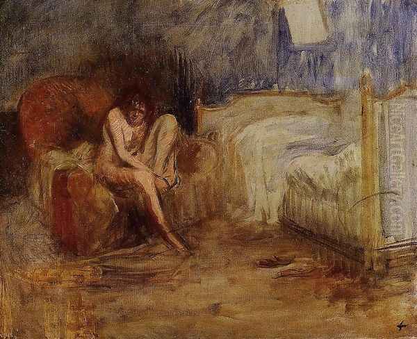 Getting Out Of Bed Oil Painting by Jean-Louis Forain