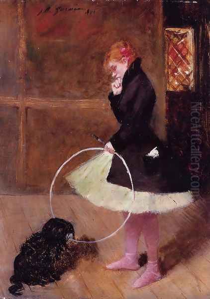 Dancer With A Hoop Oil Painting by Jean-Louis Forain