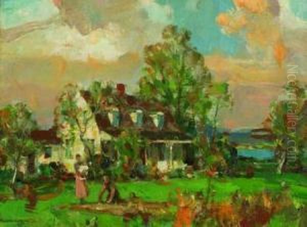 Phelps Homestead, Old Saybrook, Connecticut Oil Painting by Walter Granville-Smith