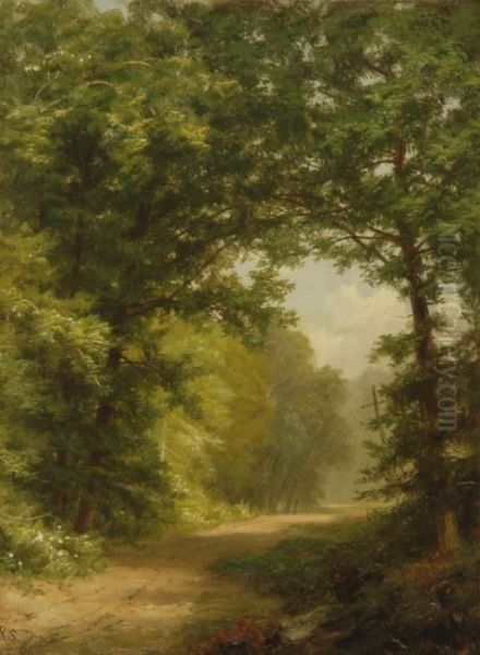 Country Road Oil Painting by William Russell Smith