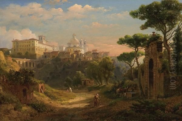 ''ariccia'' (near Rome) Oil Painting by William Russell Smith