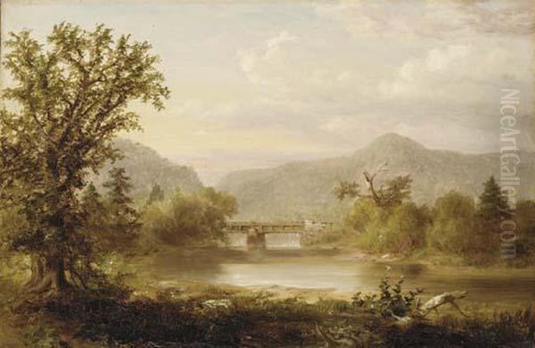 A View Of A Valley Oil Painting by William Russell Smith