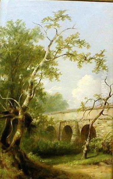 Turnpack Bridge On The Pennypack Oil Painting by William Russell Smith