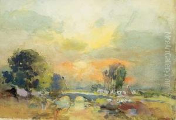 Summer Landscape. (landscape Sketch Verso). Oil Painting by William St. Thomas Smith