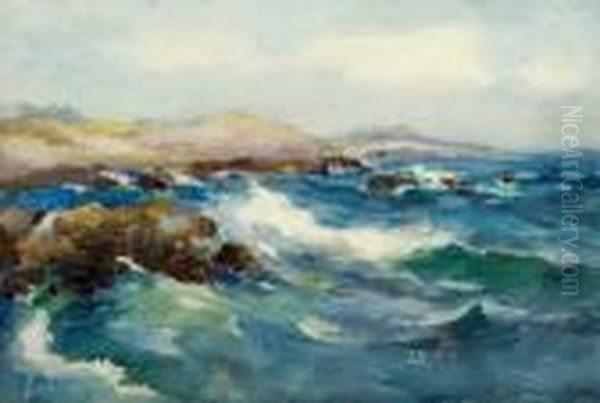 Rocky Coast. Oil Painting by William St. Thomas Smith