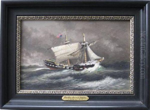 Ship In Distress Oil Painting by Xanthus Russell Smith