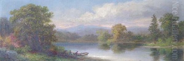 A Susquehanna Scene Oil Painting by Xanthus Russell Smith