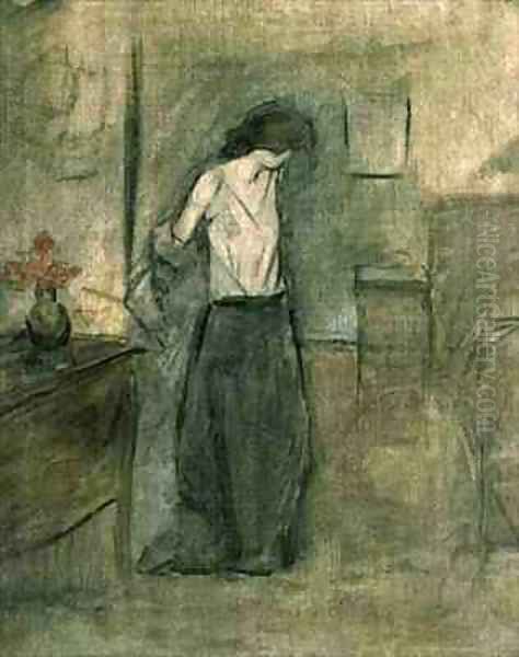 A Woman Undressing Oil Painting by Jean-Louis Forain