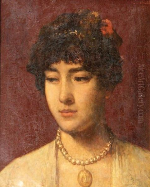 Femme Au Collier Oil Painting by Eugene Smits