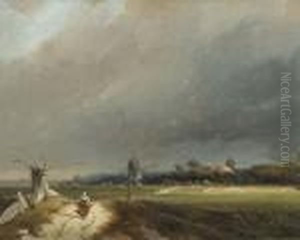 A View Of Dalfsen Oil Painting by Johan Gerard Smits