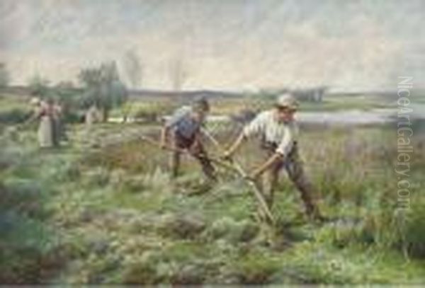 Threshing Oil Painting by Lionel Percy Smyth