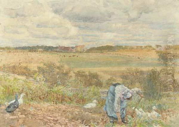 Digging Potatoes Oil Painting by Lionel Percy Smyth