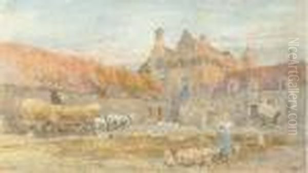 The Farmyard At The Chateau D'honvault, Wimereux Oil Painting by Lionel Percy Smyth