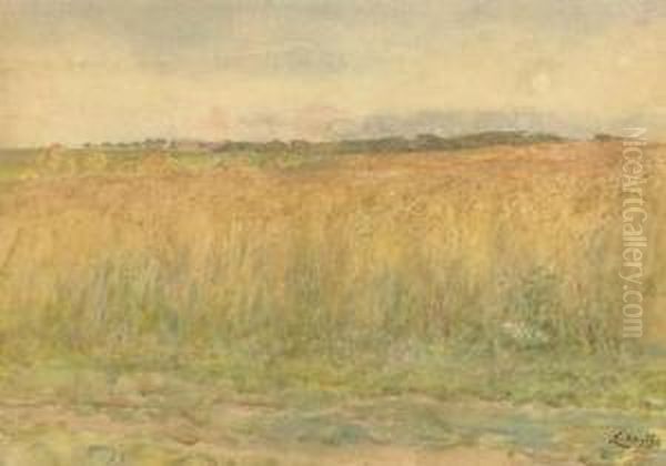 Cornfield Oil Painting by Lionel Percy Smyth