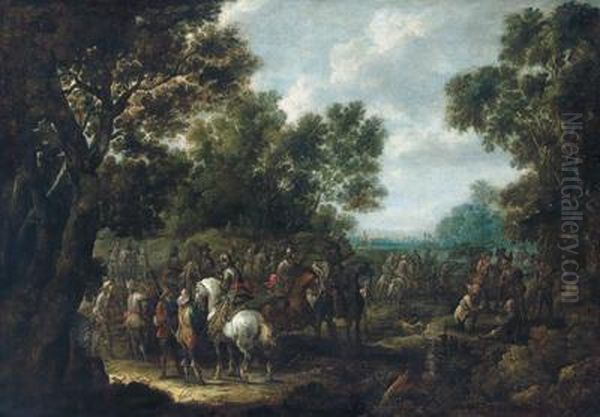 Soldati In Sosta In Una Radura Nel Bosco Oil Painting by Pieter Snayers