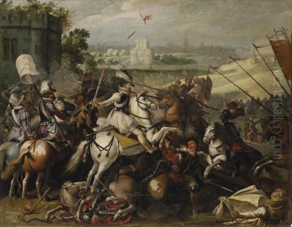 The Battle Of Arques Oil Painting by Pieter Snayers