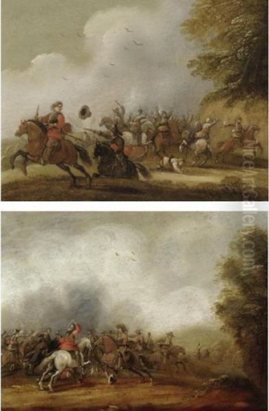 Cavalary Battle Scenes Oil Painting by Pieter Snayers