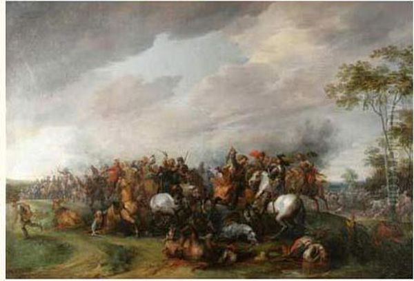 Choc De Cavalerie. Oil Painting by Pieter Snayers