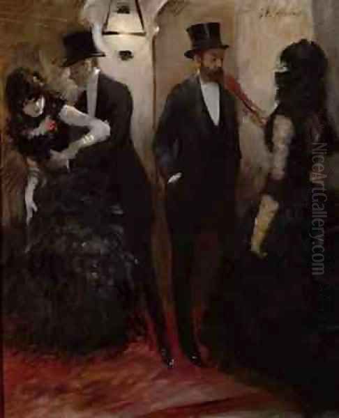 The Corridors at the Opera Oil Painting by Jean-Louis Forain