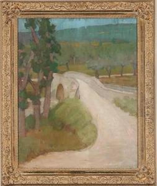 Bridge In The Road Oil Painting by Henry Bayley Snell