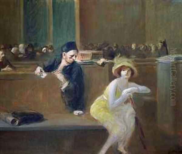 Tribunal scene Oil Painting by Jean-Louis Forain