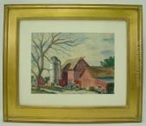 Farm Scene Oil Painting by Henry Bayley Snell