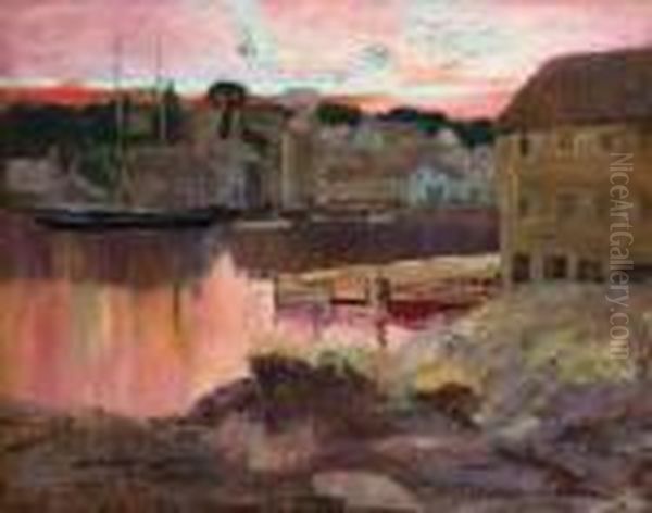 Gloucester Harbor Oil Painting by Henry Bayley Snell