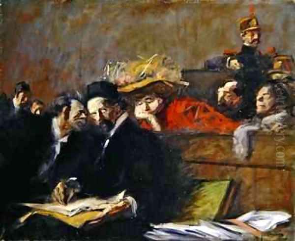 Court Audience Oil Painting by Jean-Louis Forain