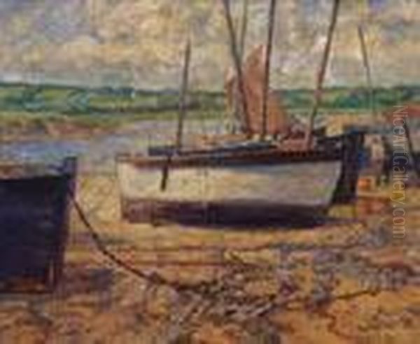 ''beached At Low Tide'' Oil Painting by Henry Bayley Snell