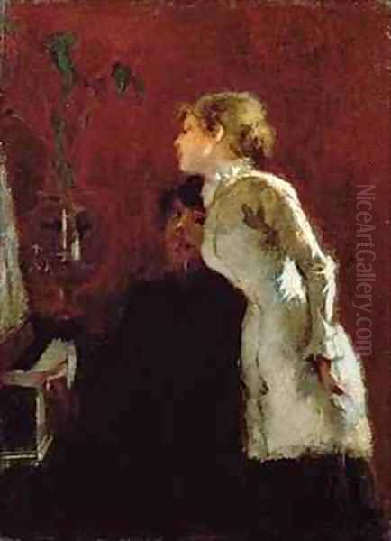 The Piano Lesson Oil Painting by Jean-Louis Forain