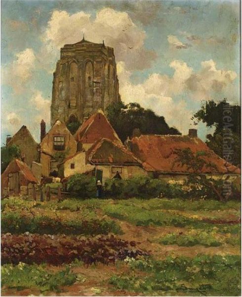 View Of A Village With Vegetable Garden, Zeeland Oil Painting by Christian Snijders