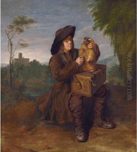 A Savoyard With A Marmotte In A Landscape Oil Painting by Pieter Snyers