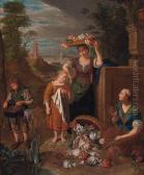 An Allegory Of The Month Of August Oil Painting by Pieter Snyers