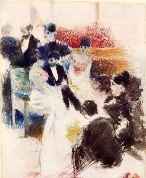 Parisian Salon 1878 Oil Painting by Jean-Louis Forain