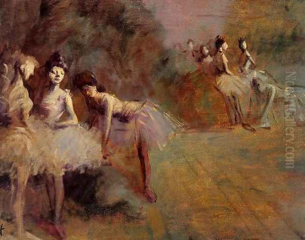 Dancers Resting 1905 Oil Painting by Jean-Louis Forain