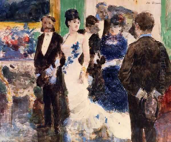 Parisian Soiree 1878 Oil Painting by Jean-Louis Forain