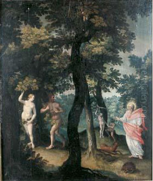 Le Paradis Avec Dieu Et Adam Et Eve Oil Painting by Jan Soens