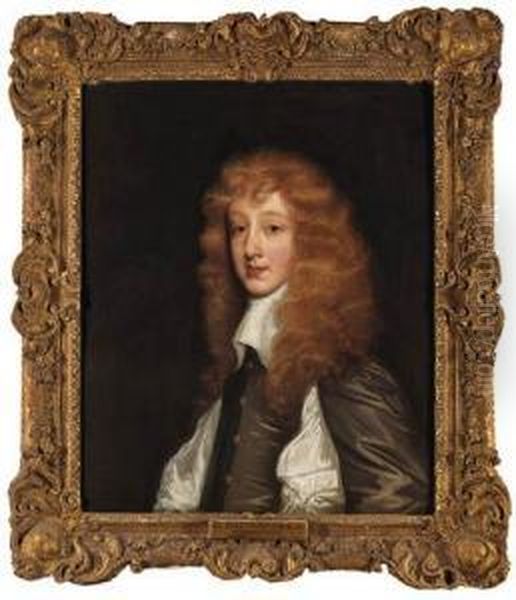 Portrait Of Philip Herbert, 7th 
Earl Of Pembroke, Half-length, In Agreen Doublet And White Shirt Oil Painting by Gerard Soest