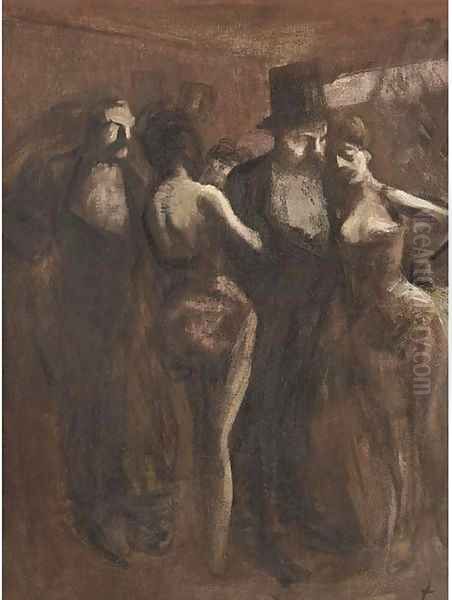 Apres le spectacle Oil Painting by Jean-Louis Forain