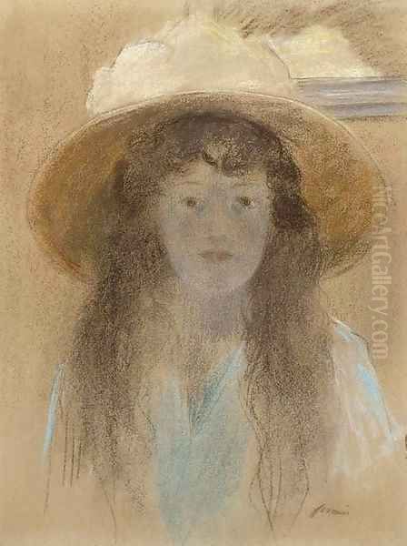 Fille avec un chapeau Oil Painting by Jean-Louis Forain