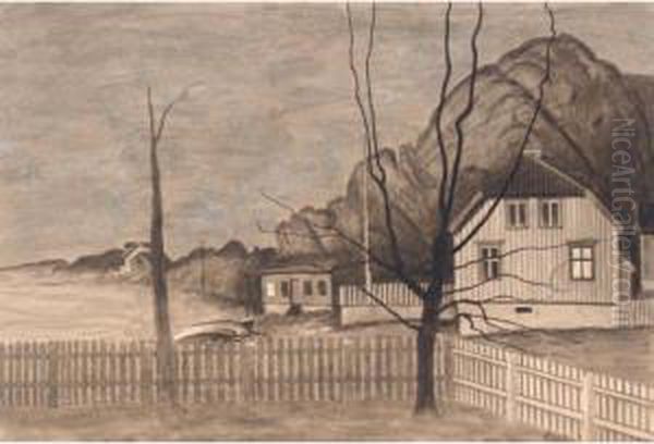 Fra Kjerringvik (from Kjerringvik) Oil Painting by Harald Sohlberg