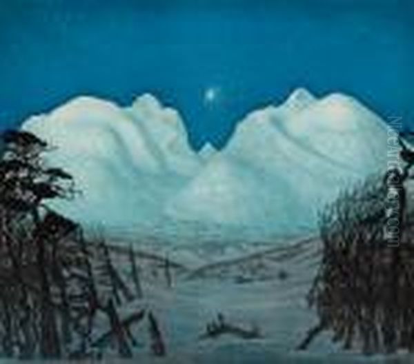 Vinternatt I Rondane 1917 1917 Oil Painting by Harald Sohlberg